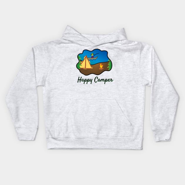 Happy Camper Kids Hoodie by Anv2